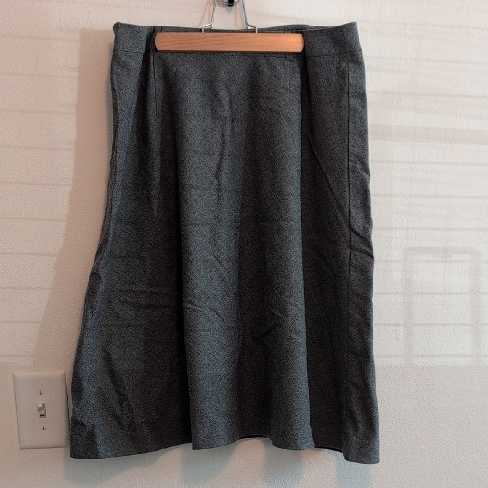 Talbots Italian Dark Gray A-Line Wool Skirt